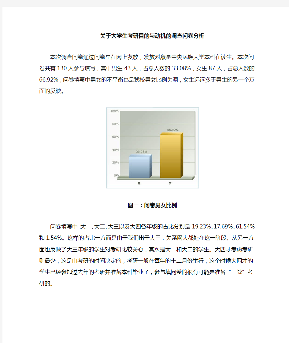 大学生考研动机问卷分析