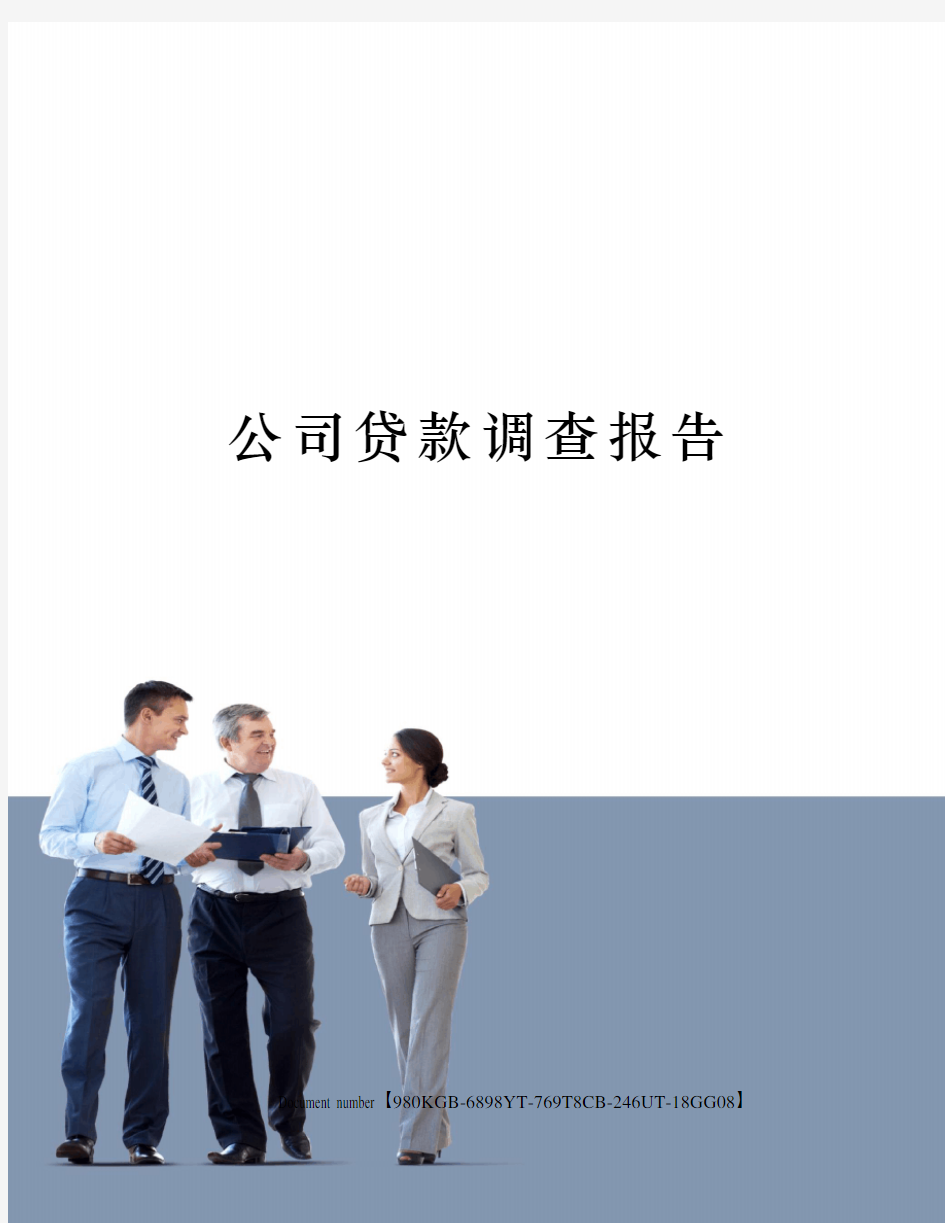 公司贷款调查报告