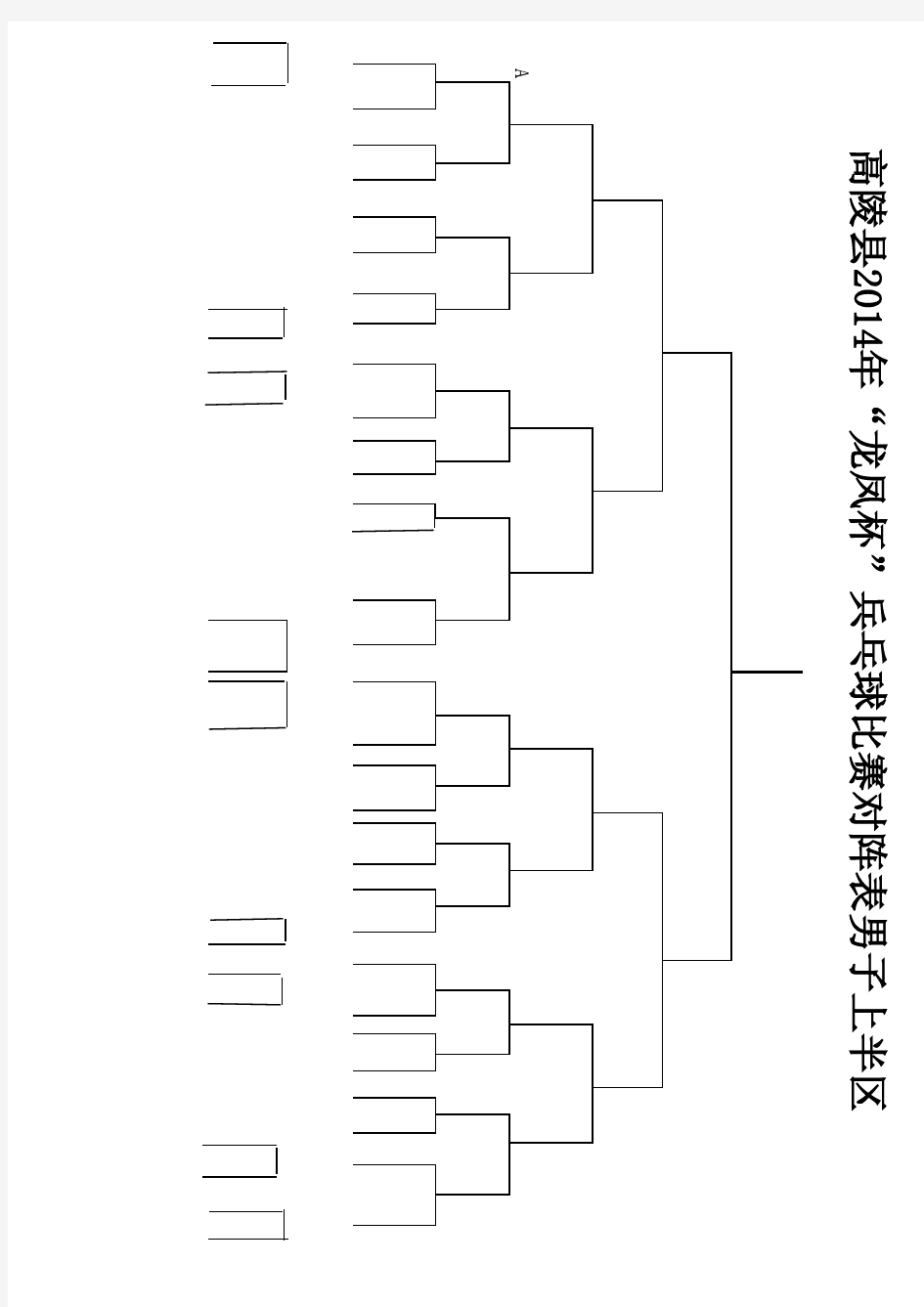 乒乓球比赛分组对阵表(32人)上半区