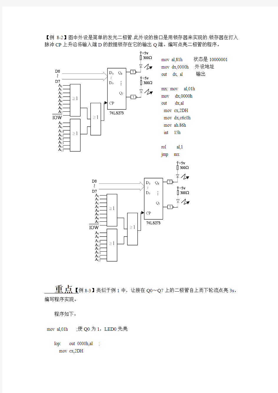 汇编语言发光二极管的点亮