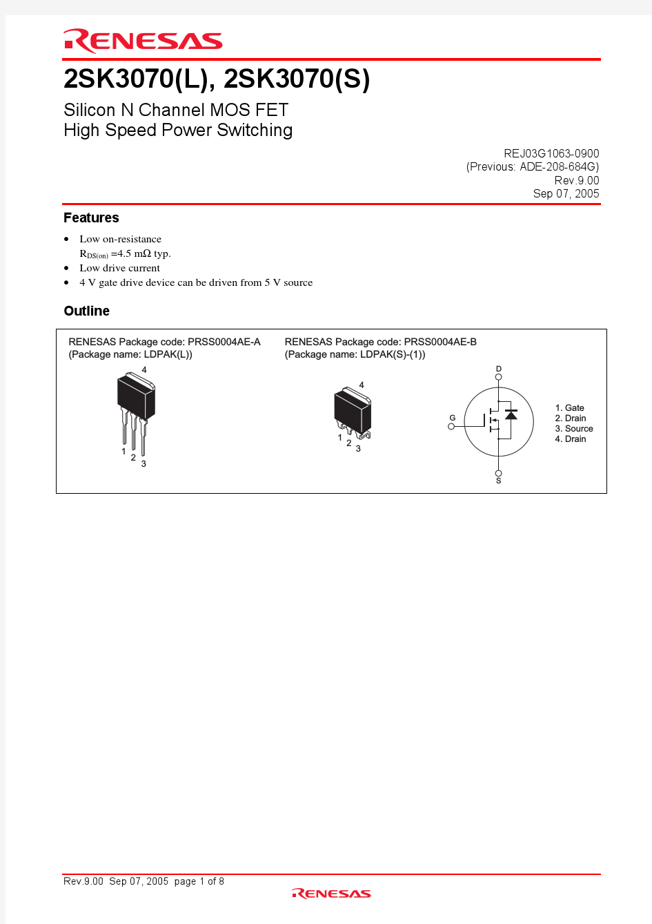 2SK3070STL-E中文资料