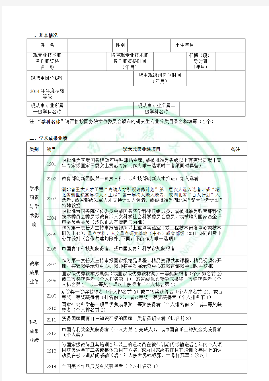 专业技术23级岗位申报表__竞聘申报专业技术2级岗位用表__晋升申报