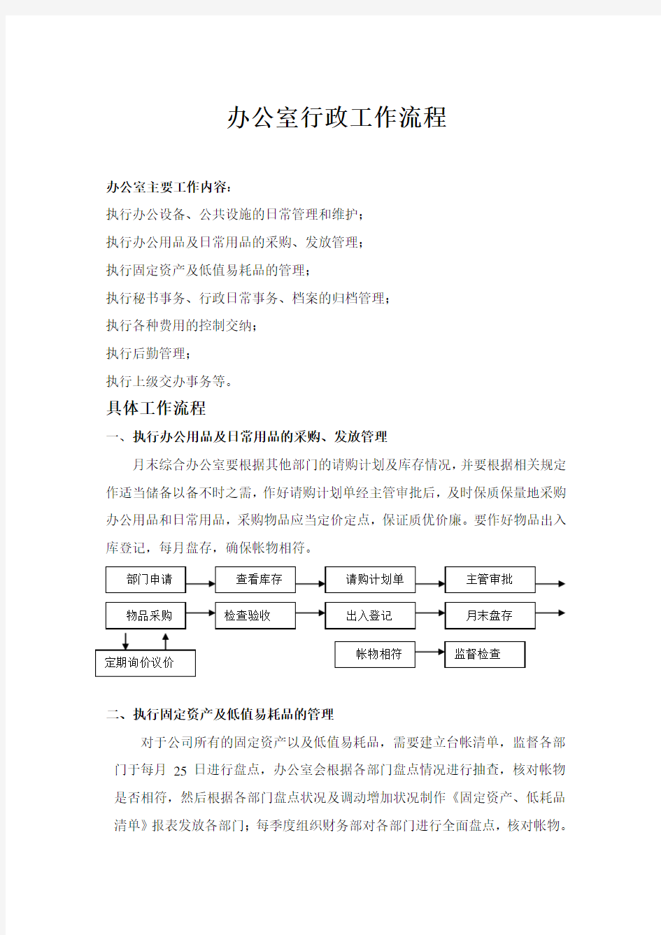 最新办公室行政工作流程