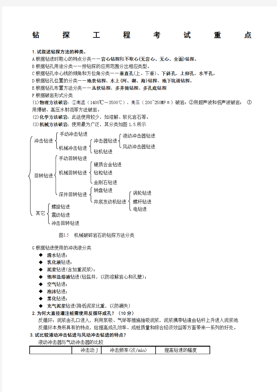 钻探工程考试题