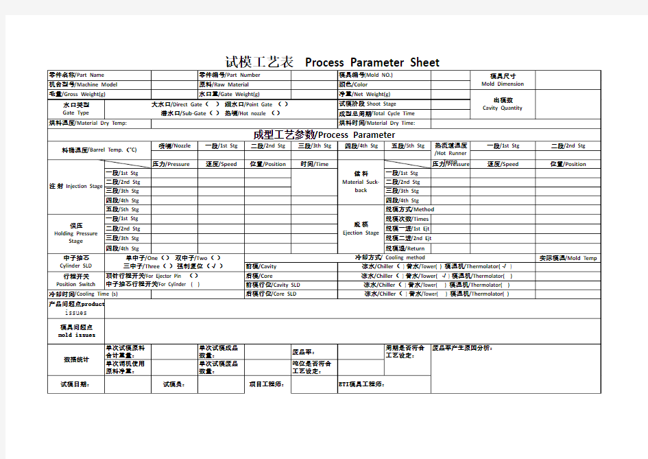 试模报告