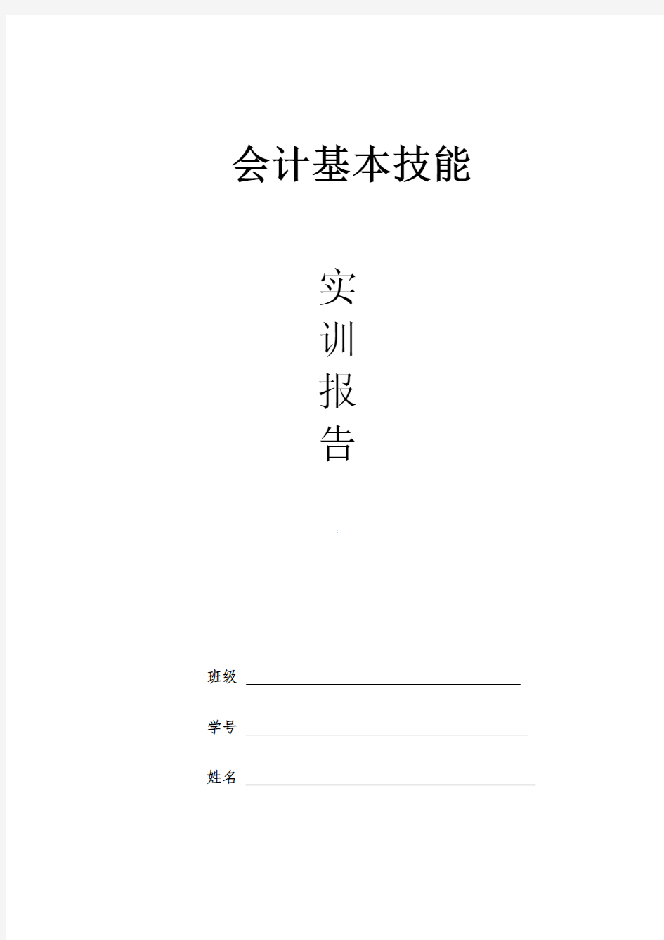 会计基本技能实训报告