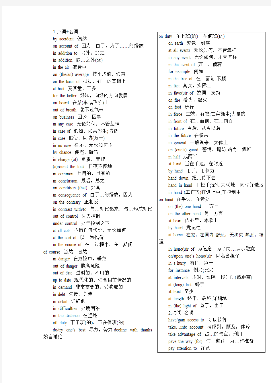 历年英语四级(CET)考试真题高频词汇