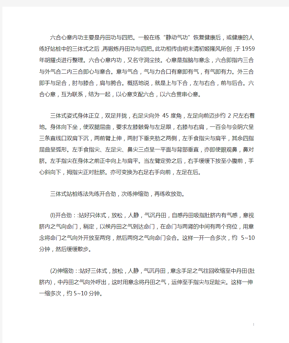 胡耀贞的六合心意内功手打编辑版