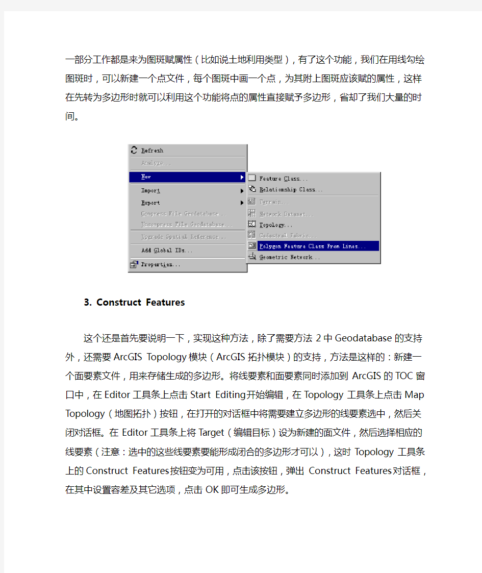 arcgis线转面的方法