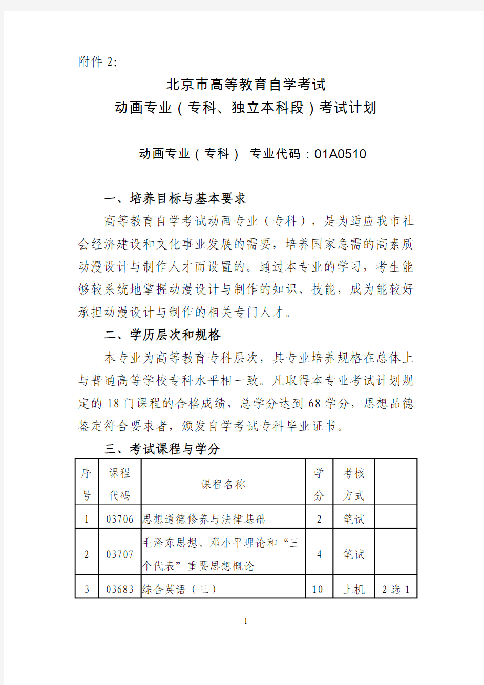 动画北京市高等教育自学考试