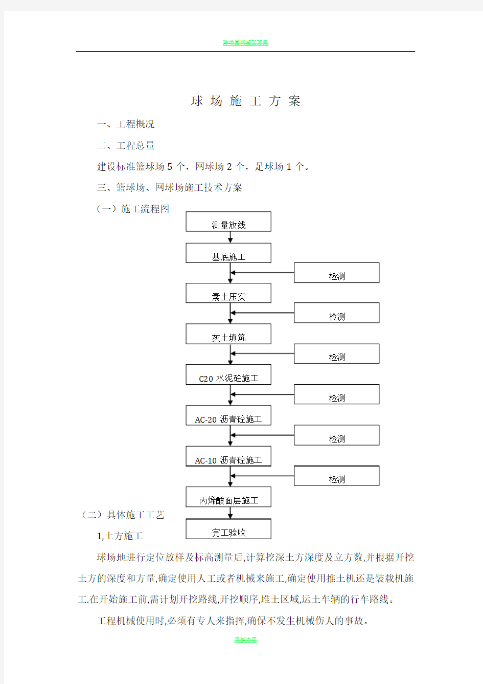 球场施工方案