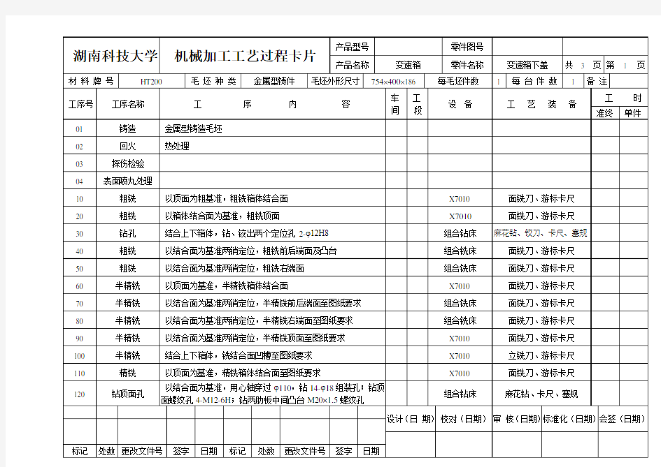 加工工艺过程卡片及工序卡知识讲解