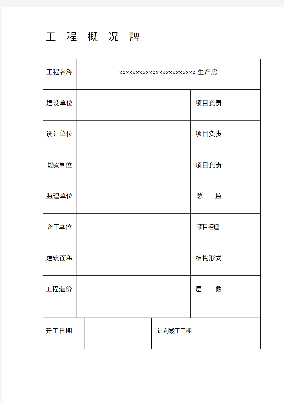 施工现场七牌一图的制作及内容