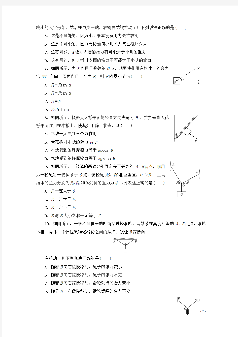 力的合成与分解 受力分析