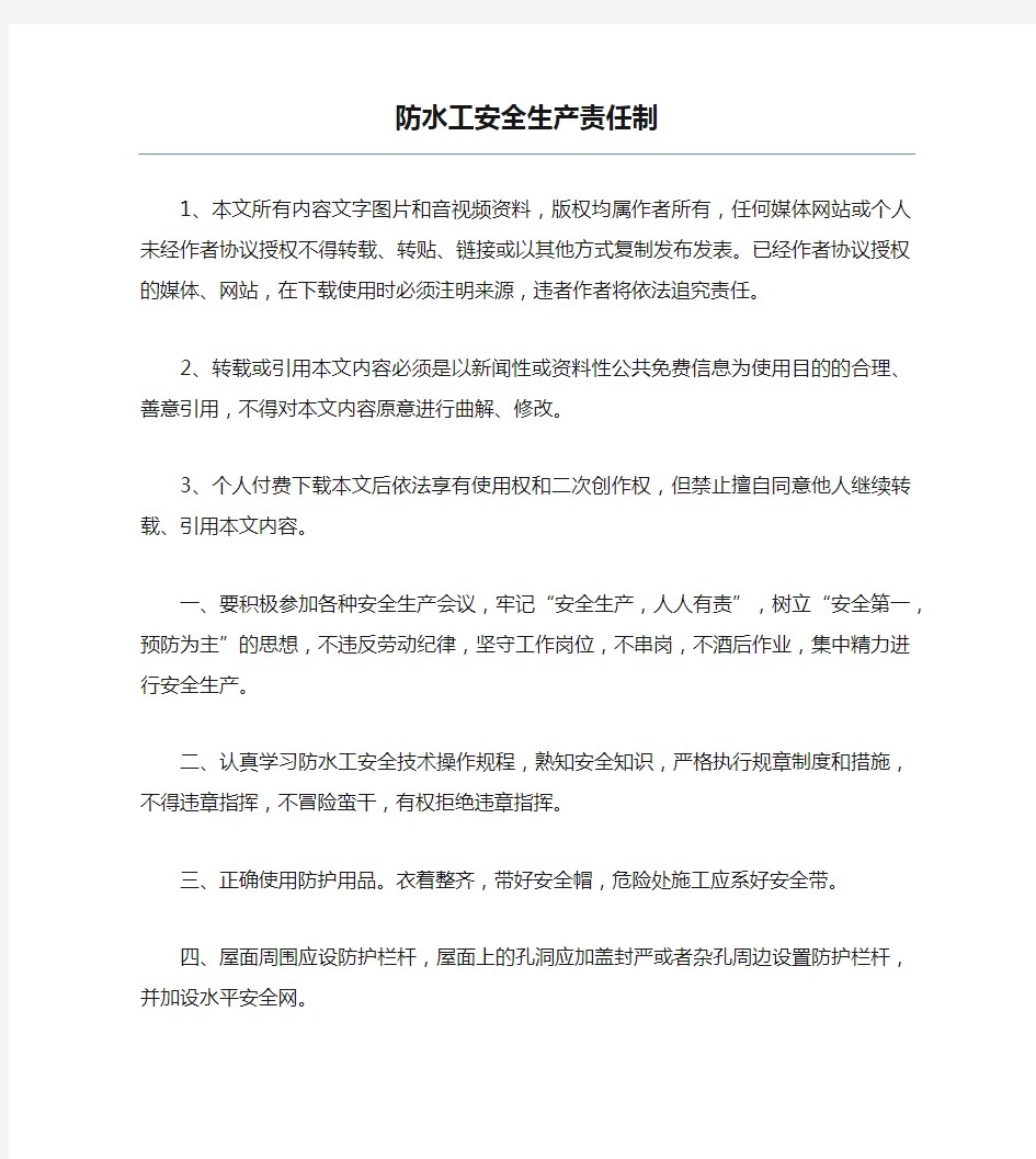 防水工安全生产责任制.docx