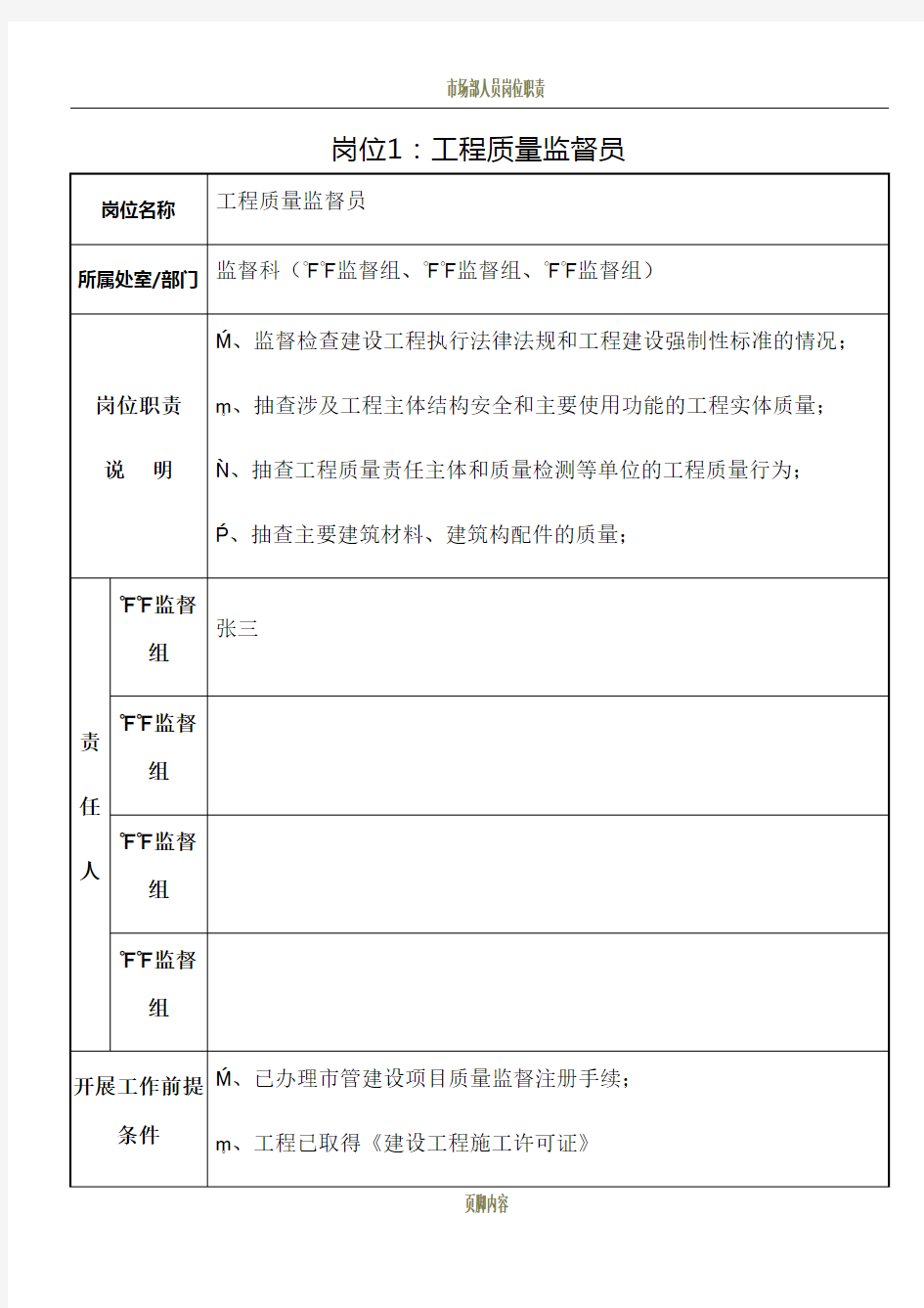 各部门人员岗位职责工作流程