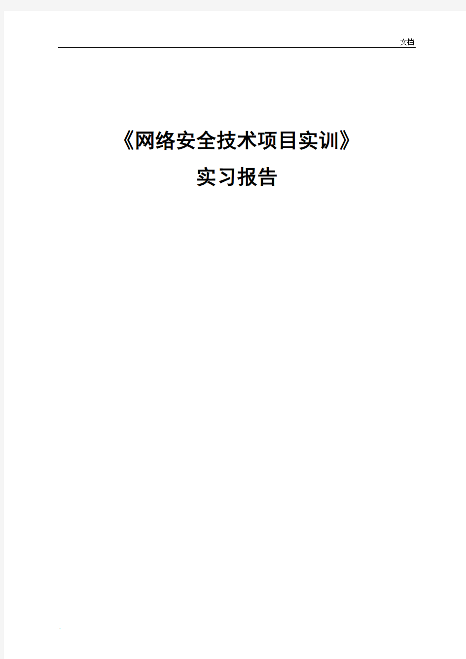 《网络安全技术项目实训》实习报告