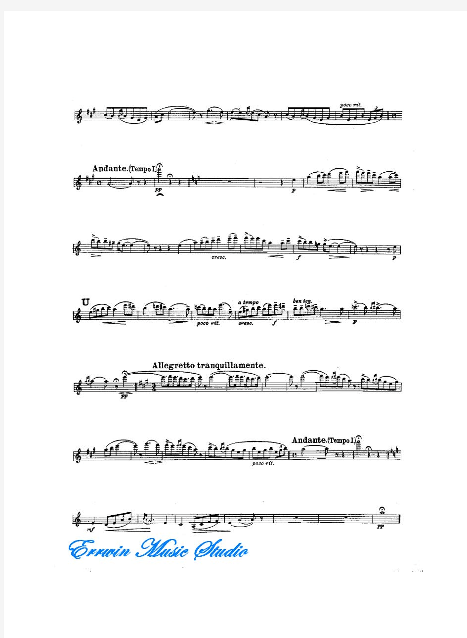 Violin爱德华格里格培尔金特第二组曲4.索尔维格之歌作品.55小提琴曲谱 钢琴伴奏曲谱EdvardGrieg,