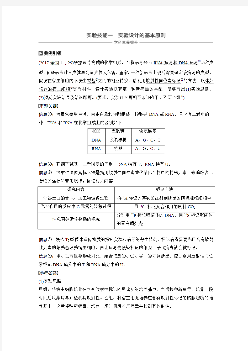 高中生物实验设计的基本原则