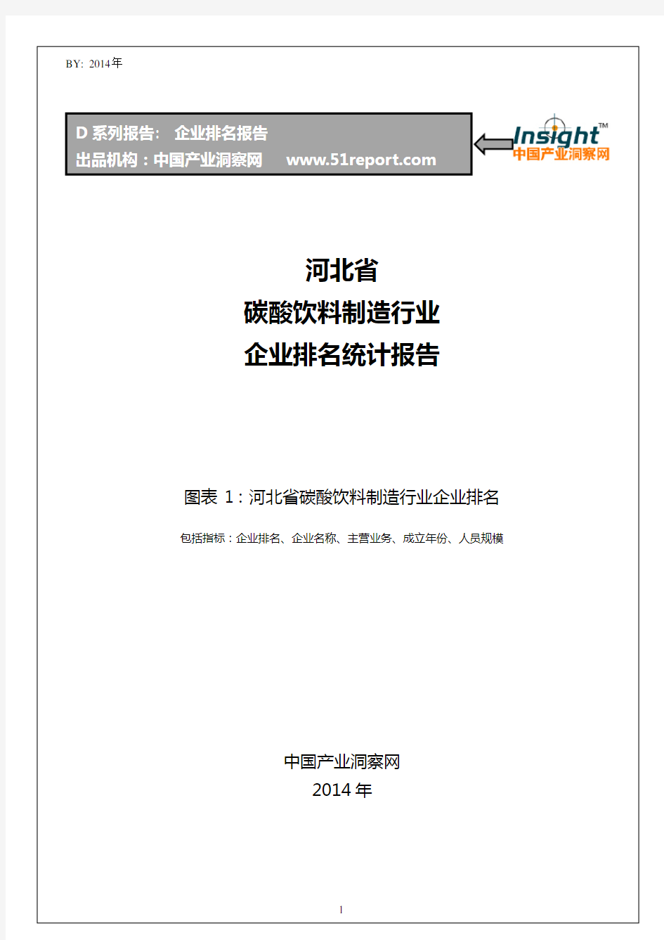 河北省碳酸饮料制造行业企业排名统计报告