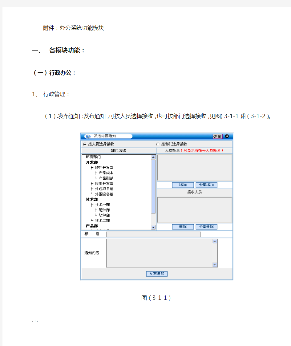 OA办公系统功能模块介绍