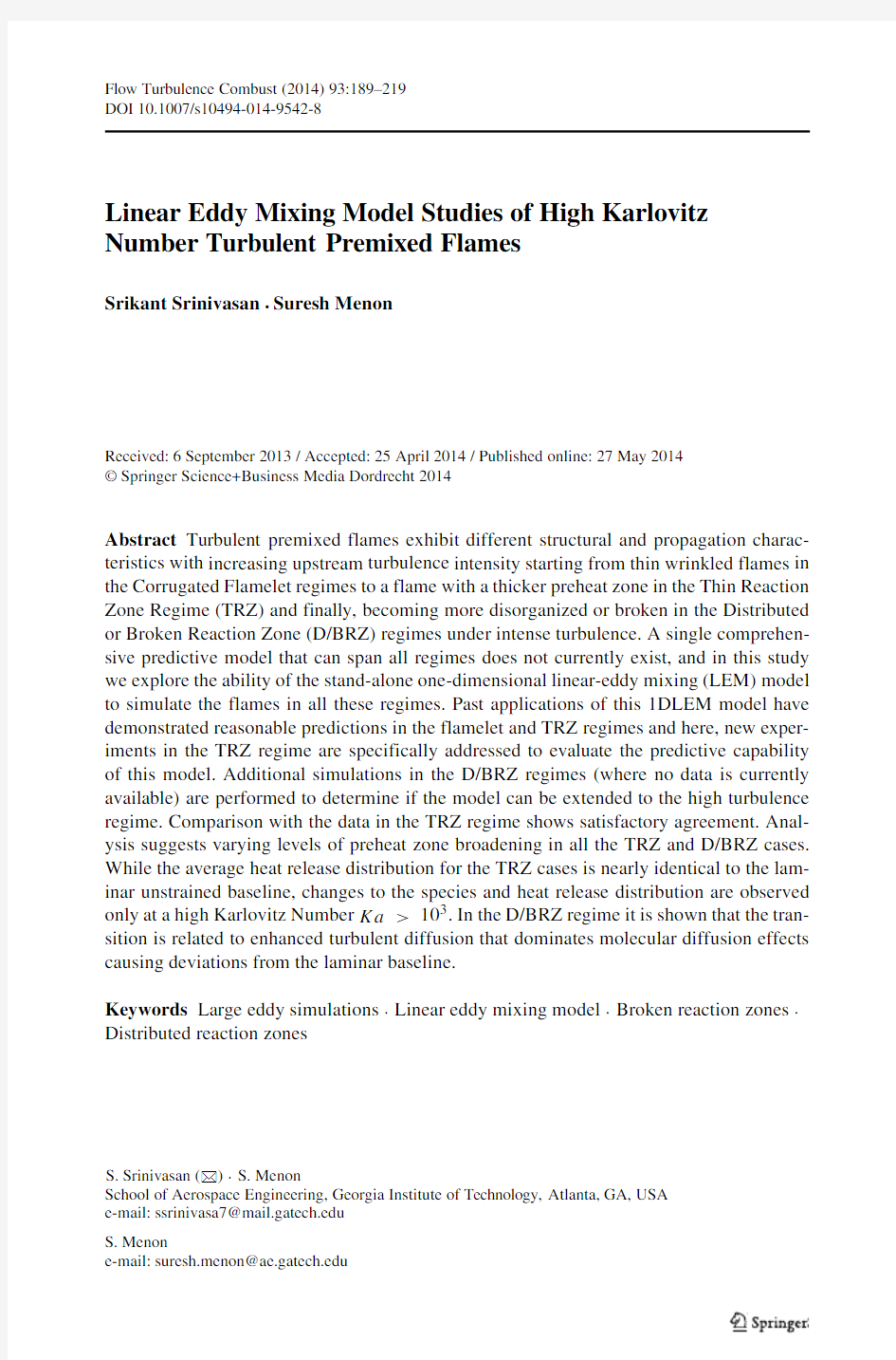 Linear Eddy Mixing Model Studies of High Karlovitz Number Turbulent Premixed Flames