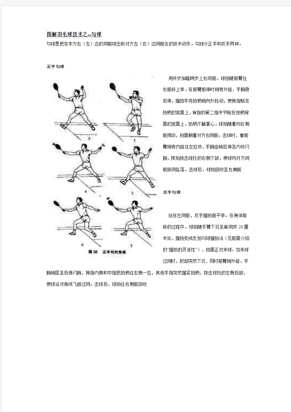 羽毛球勾球图解