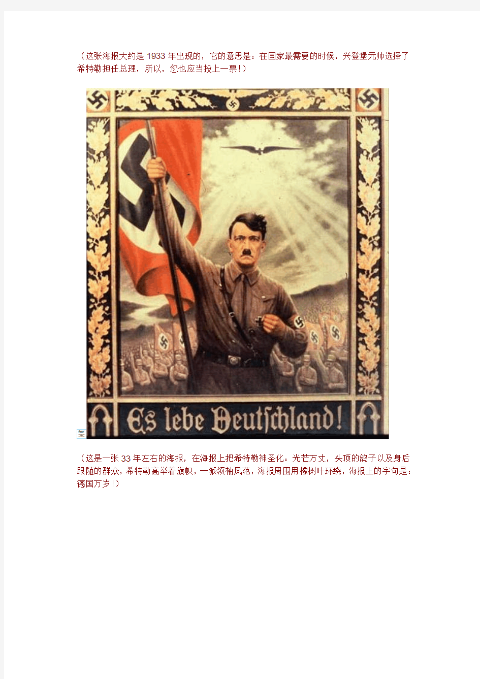 纳粹的宣传海报
