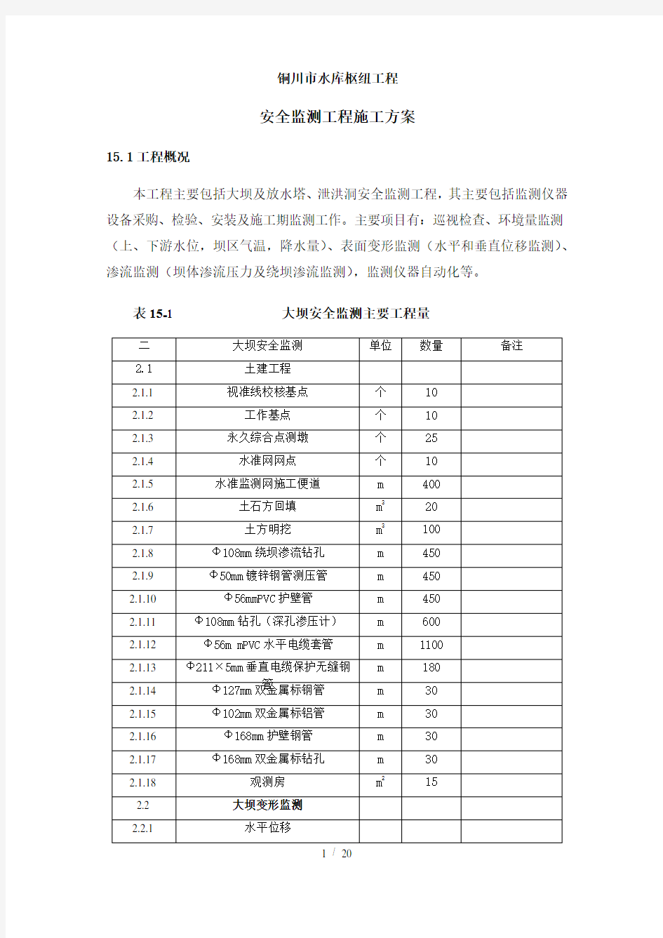 安全监测工程施工方案