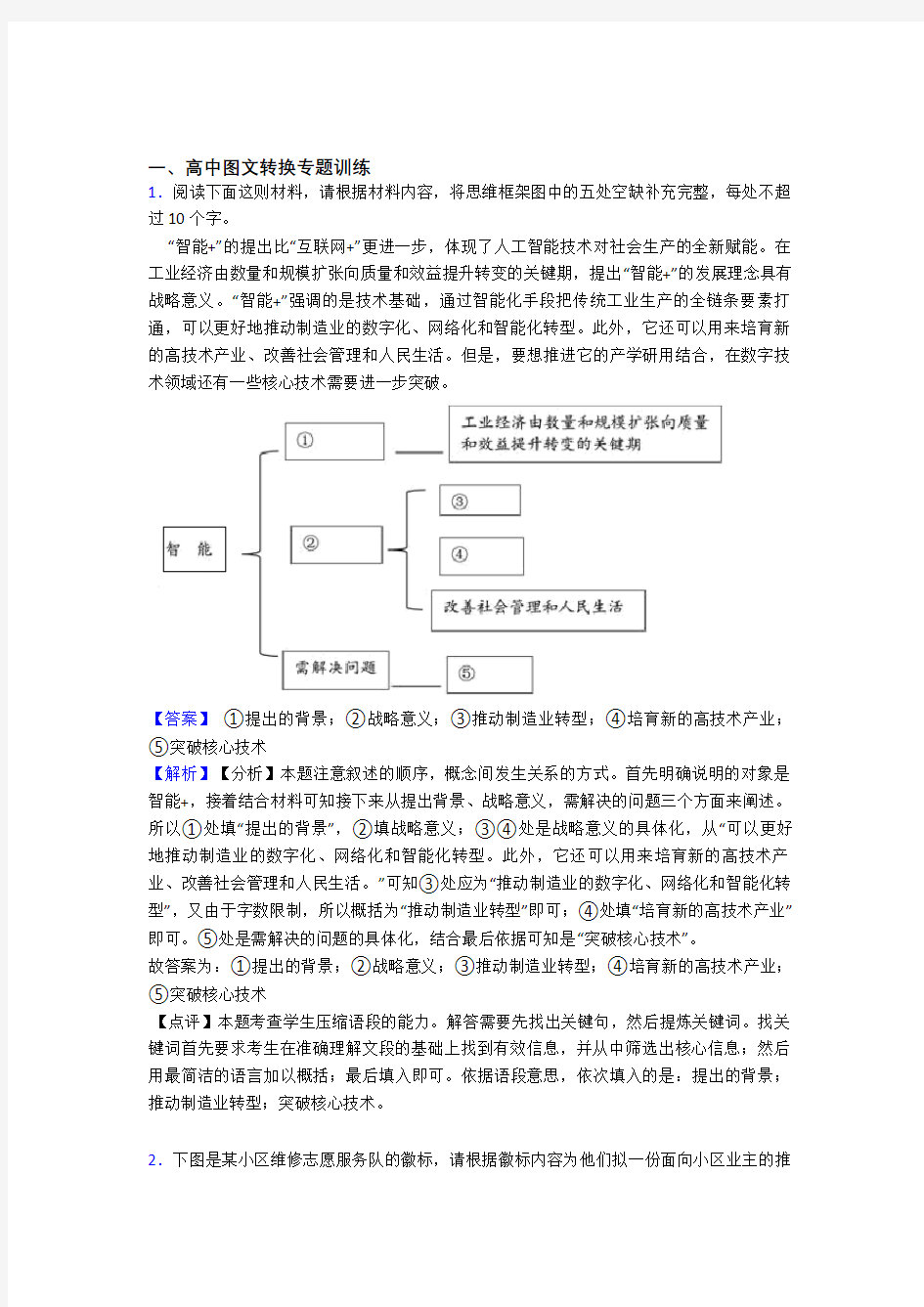 全国高考语文图文转换的综合高考真题分类汇总及答案解析