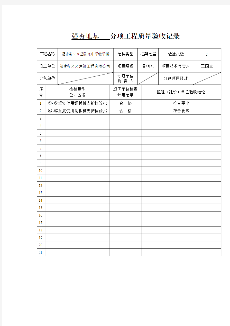 强夯地基分项工程质量验收记录(精)