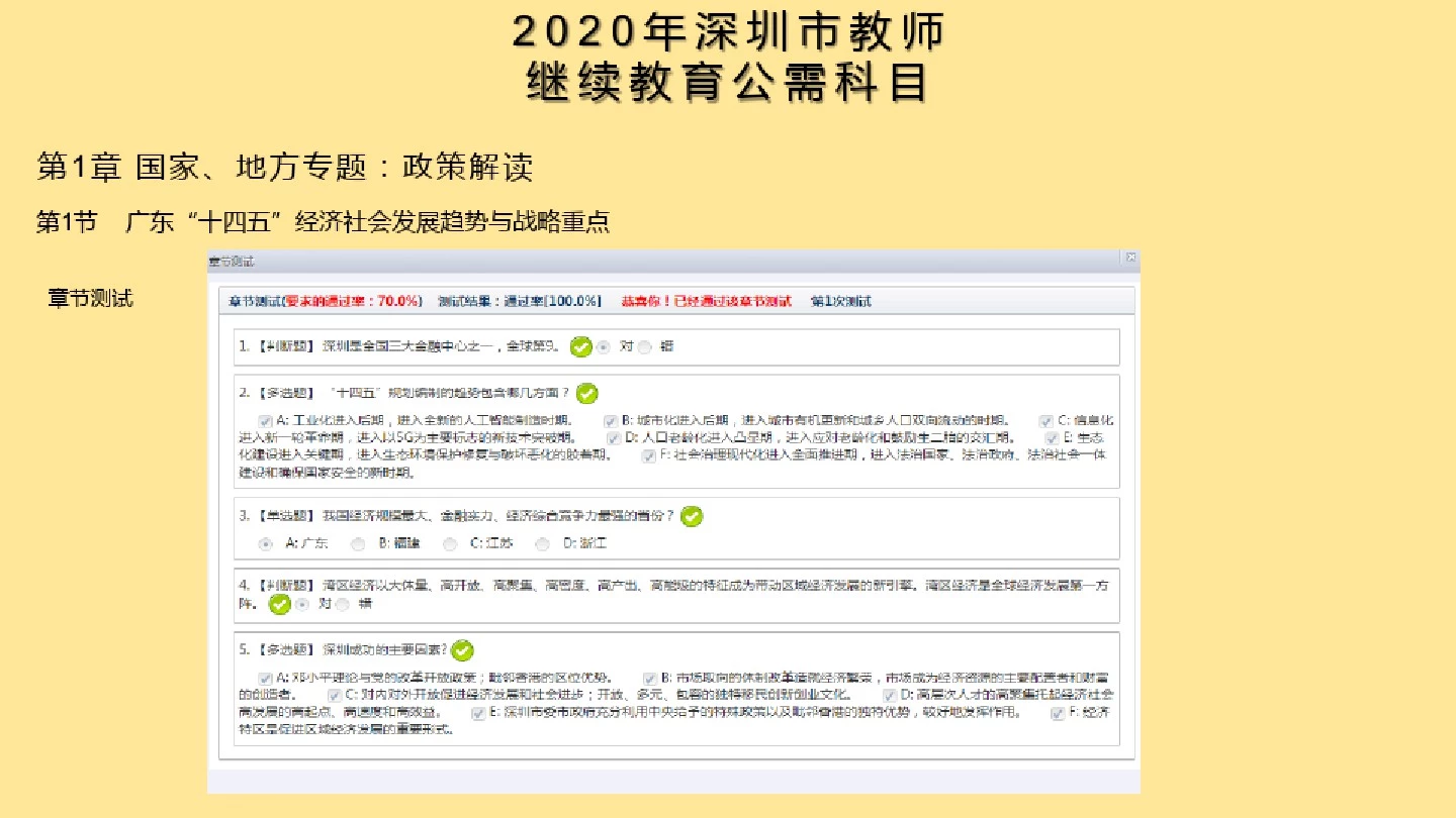 2020年深圳市教师继续教育公需科目章节测试课件
