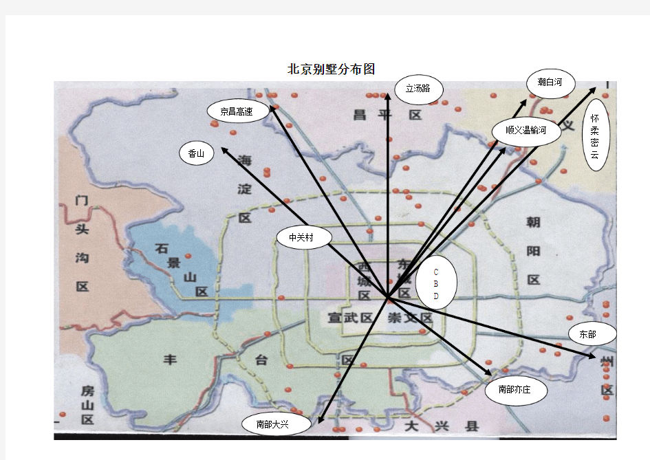 北京别墅分布图