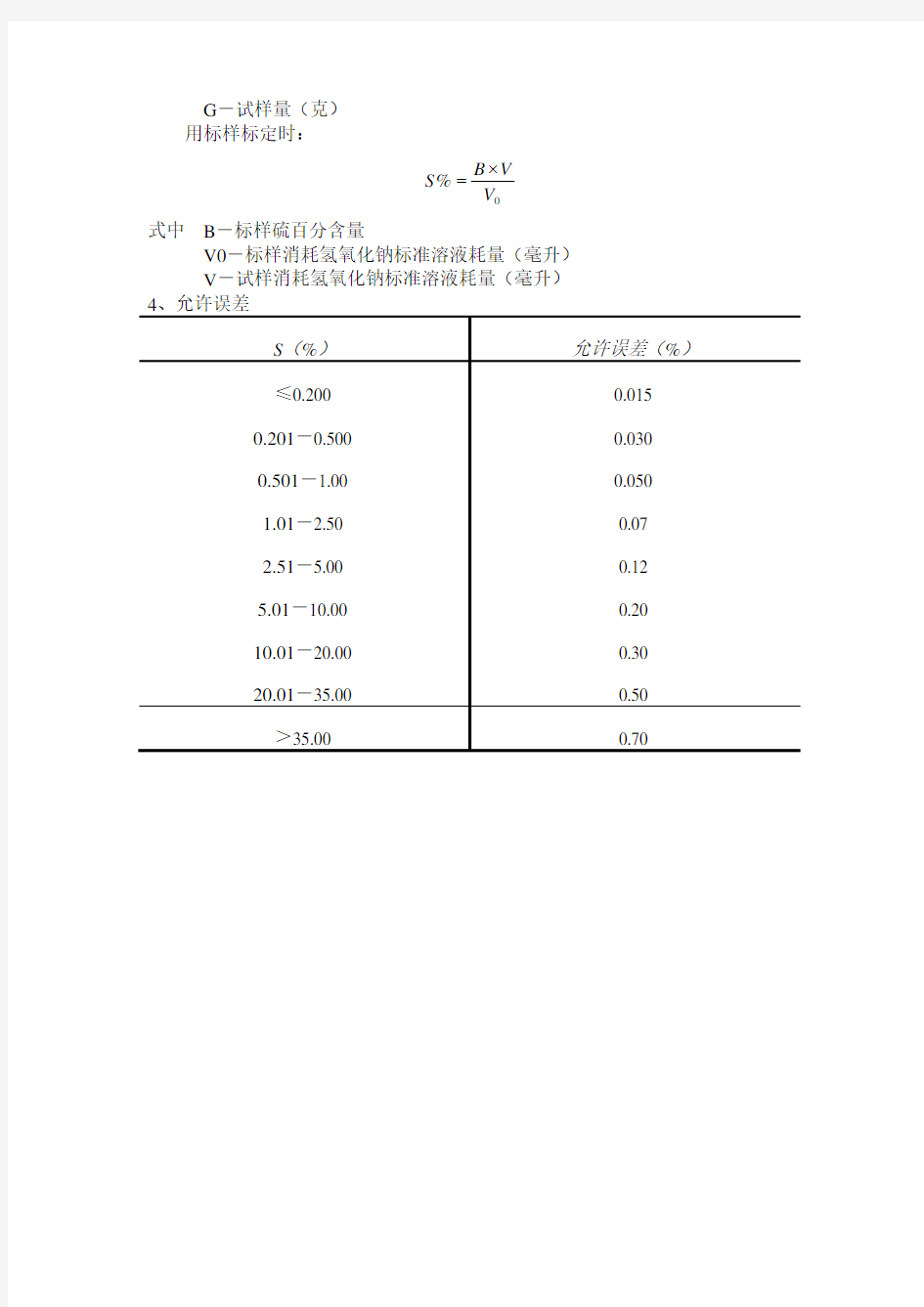 硫的测定方法