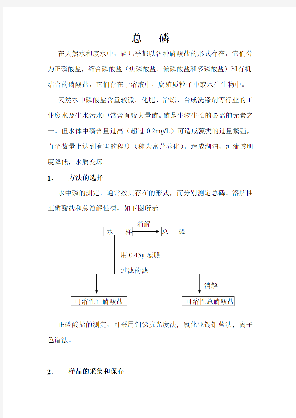 总磷测定方法