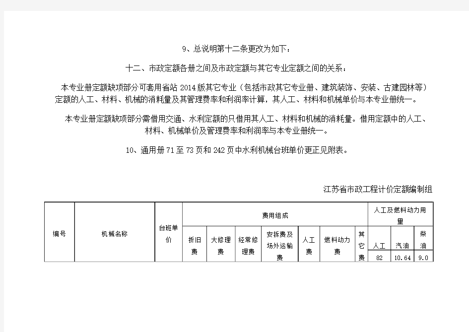 2014江苏省市政计价定额勘误