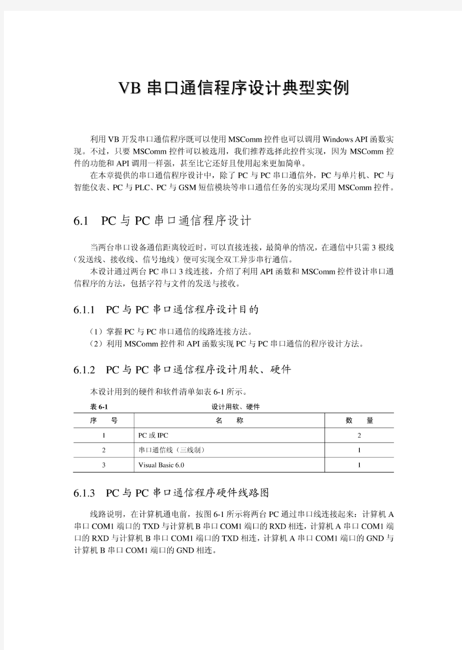 VB串口通信程序设计典型实例