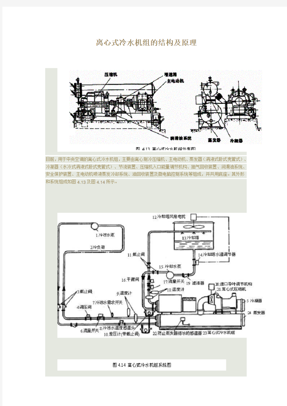 离心式冷水机组的结构及原理