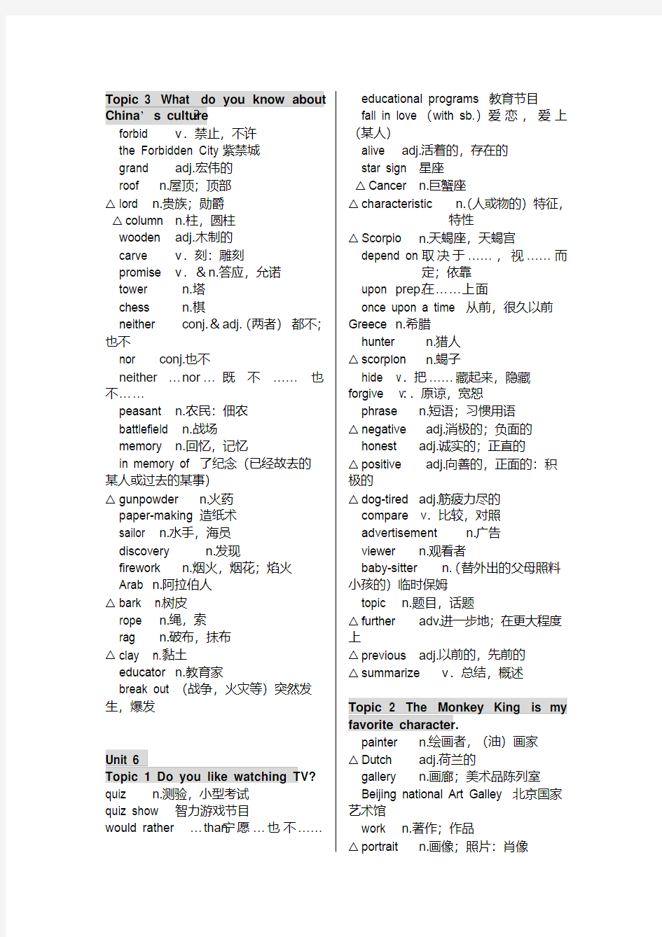 【精品】仁爱英语九年级下册单词表