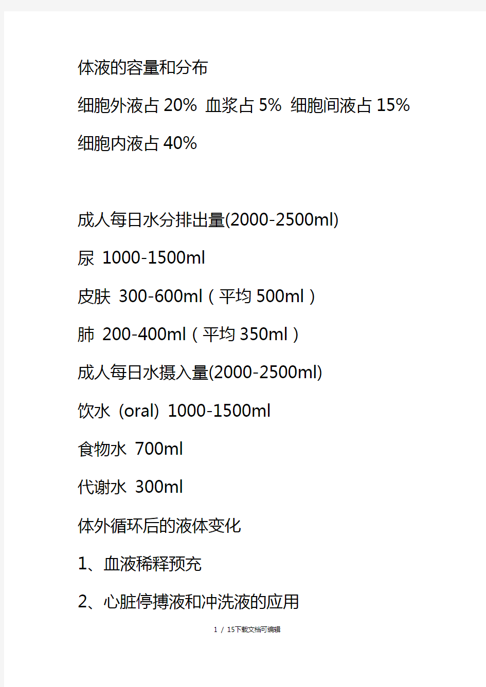 心脏术后液体管理