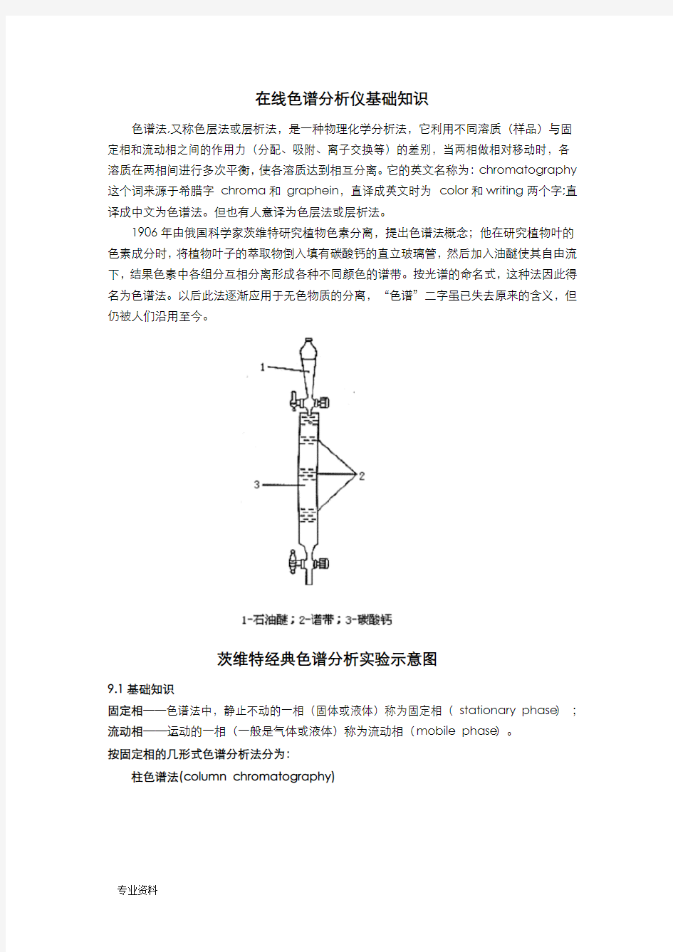 色谱分析仪基础知识培训