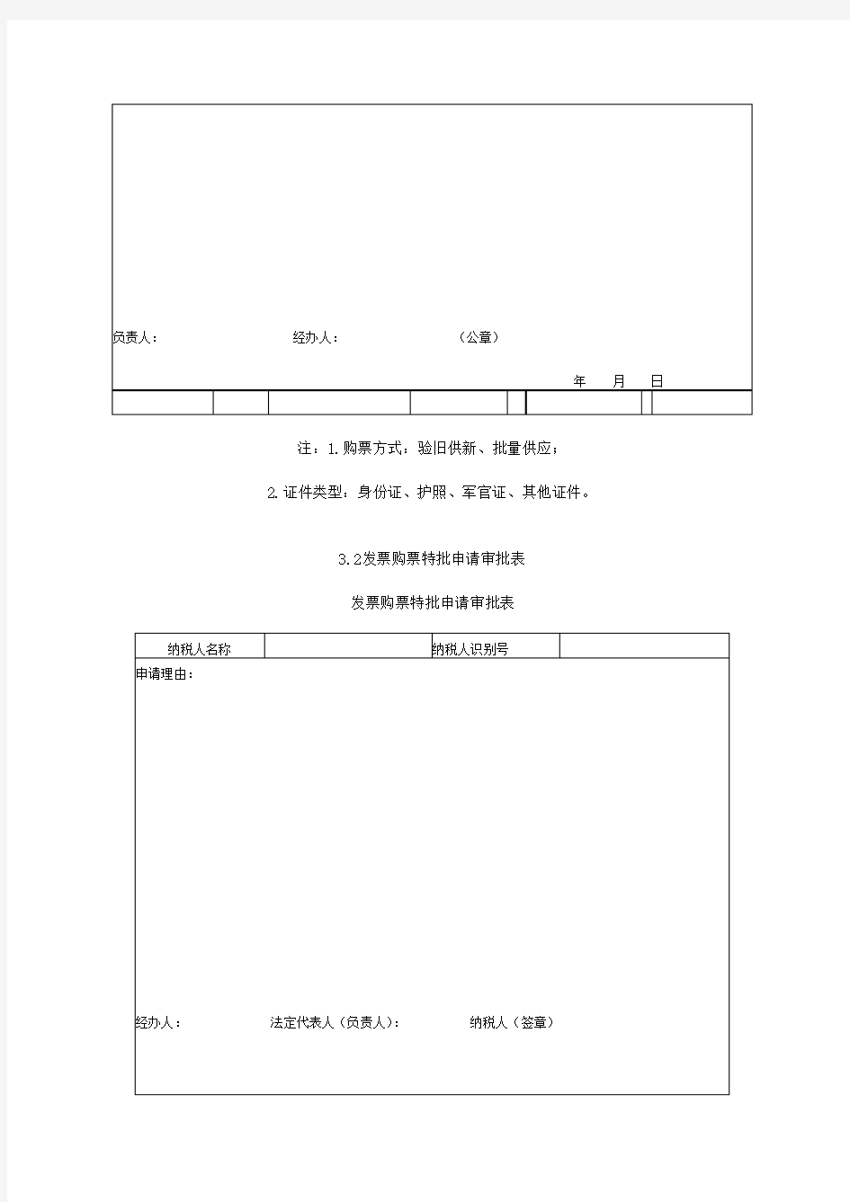 发票领购申请表