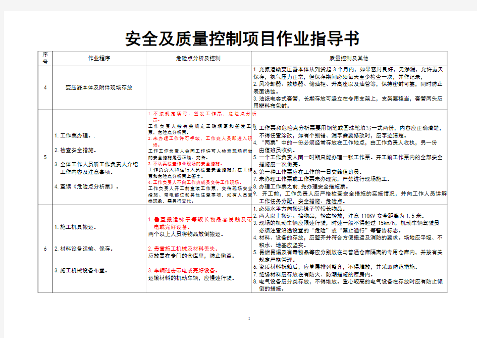 110KV变压器安装作业指导书