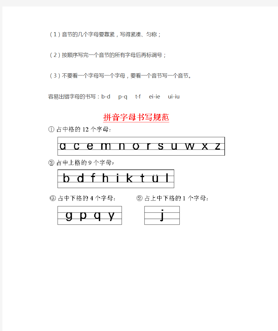 汉语拼音的拼读规则与书写规则