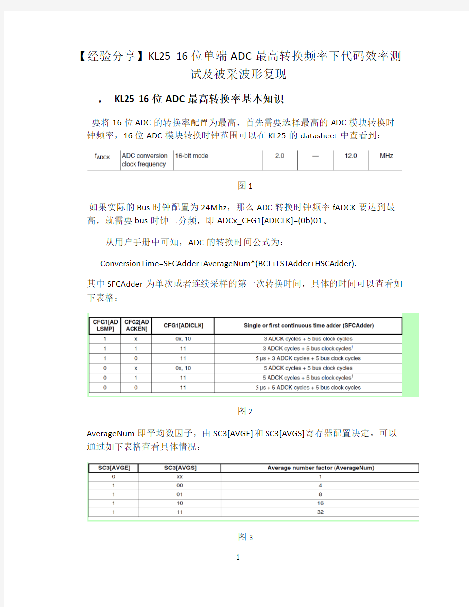 【经验分享】KL25 16位单端ADC最高转换频率下代码效率测试及被采波形复现