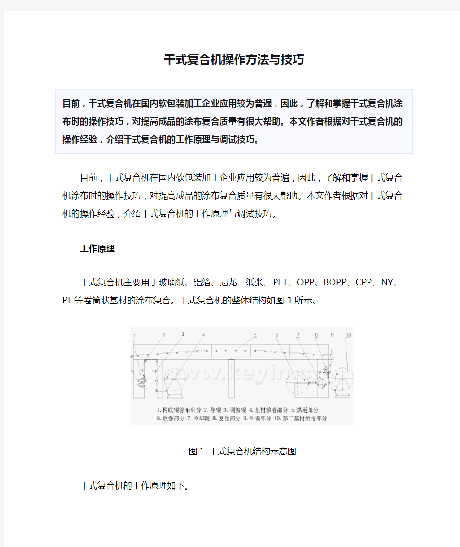 干式复合机操作方法与技巧