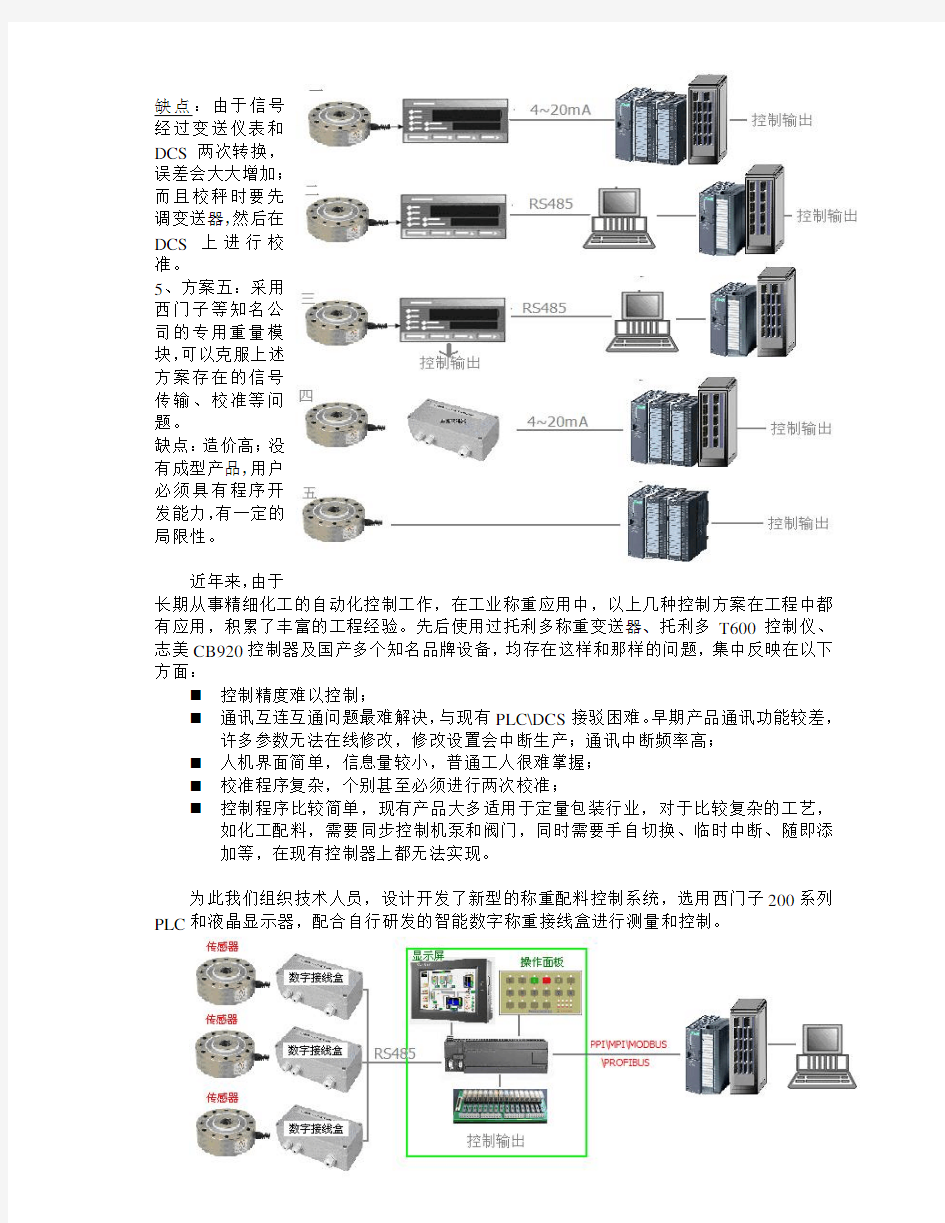 基于PLC的称重配料控制器的开发与应用