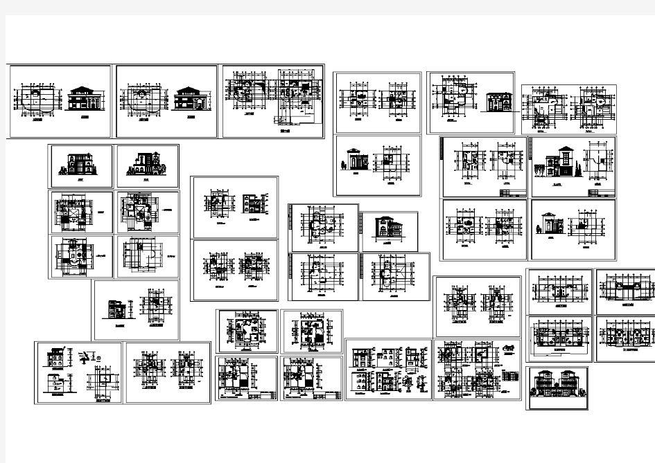 12个别墅建筑设计方案图(全套)