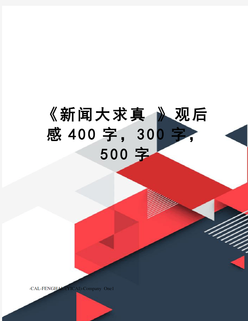 《新闻大求真》观后感400字,300字,500字