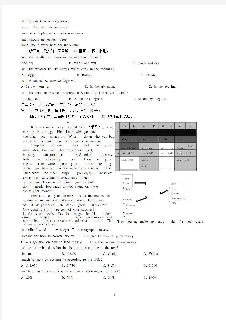 杭州市初中中考英语试卷试题包括答案.docx